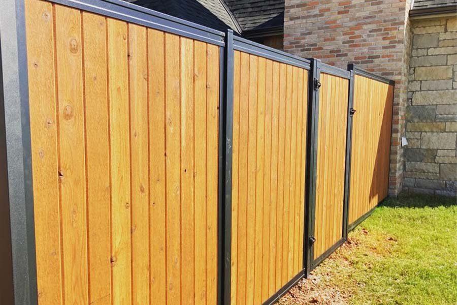 gallery black metal frame 0002 wood black metal frame fence